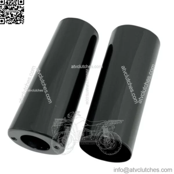 PartzBiz HD 3465042 - +2‚” 2 ฝาปิดสไลเดอร์ท่อโช๊คสีดำ Cowbells Harley Touring Softail 80-17