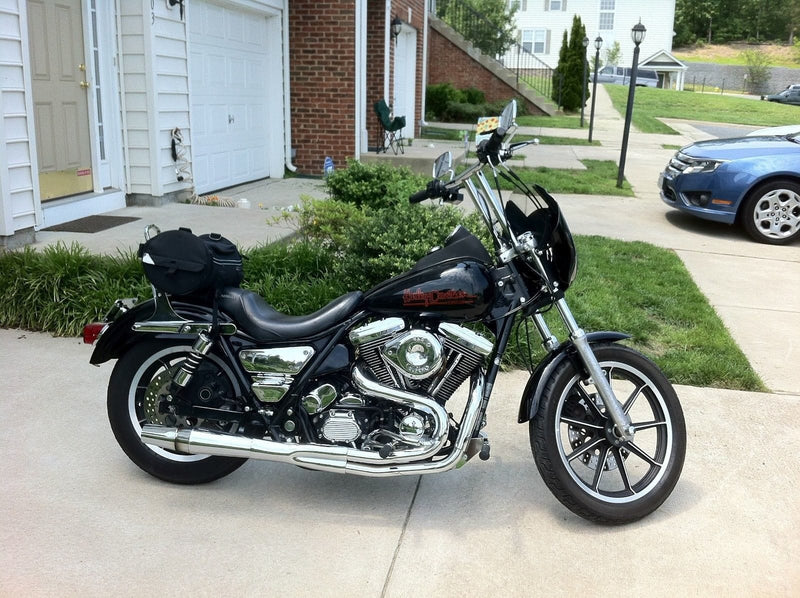PartzBiz HD 3446278 - Chrome Thunderheader 2 เป็น 1 ระบบท่อไอเสียท่อ 87-94 Harley FXR Mid Controls