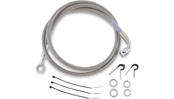 PartzBiz HD 3478963 - 44-7/8‚” ชุดสายเบรคหน้าสแตนเลสแบบถัก 1987-96 Harley Softail