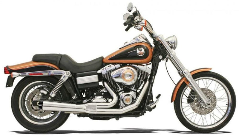 PartzBiz HD 3478896 - Bassani Chrome Road Rage 2 ถึง 1 Megaphone Short Exhaust System 91-05 Harley Dyna