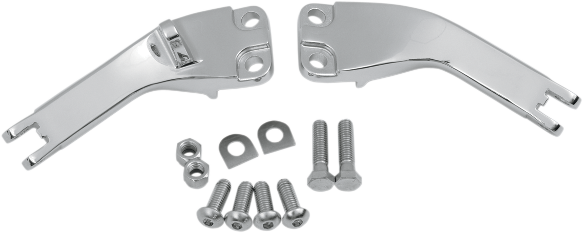 PartzBiz HD 3450765 - Drag Specialties Chrome Rear Passenger Footpeg Mount Kit Brackets Pair 1620-0759