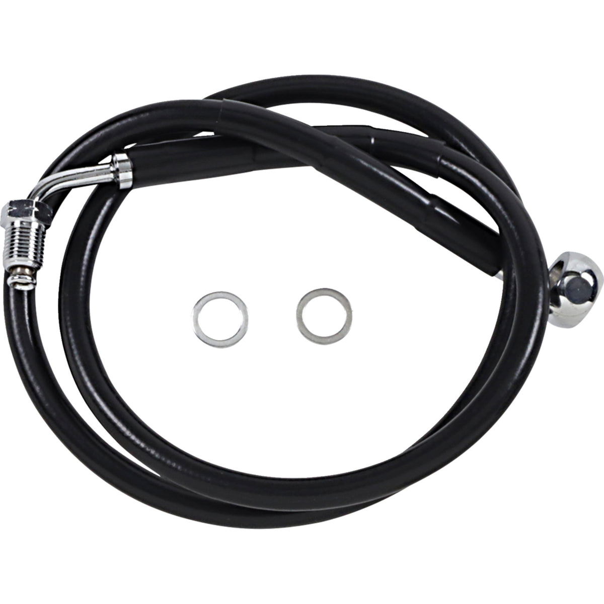 PartzBiz HD 3475796 - +10‚” 31 1/2‚” สายเบรกบนไวนิลสีดำแบบขยายความยาว Harley Softail 18+ ABS