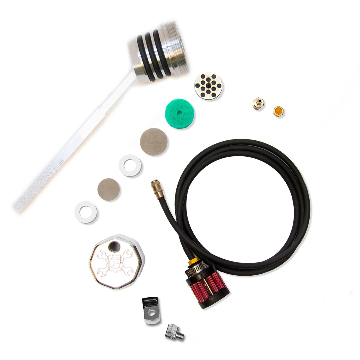 PartzBiz HD 3482569 - Feuling Oil Polished Cap Vented Oil Tank Dipstick Kit 1999-2005 Harley Dyna