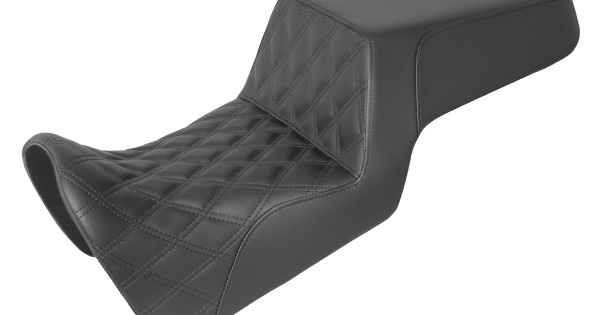 PartzBiz HD 3485005 - Saddlemen Step 2-Up Seat Front Lattice Stitch Black Foam Harley Pan America 21+