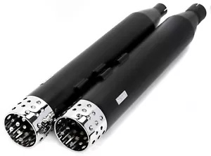 PartzBiz HD 3442382 - 4.5‚” ท่อท่อไอเสียสลิปออนสวิสชีสสีดำ 2017+ Harley Touring M8