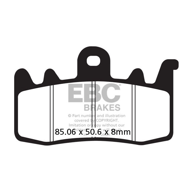 PartzBiz HD 3478596 - ผ้าเบรค EBC Semi-Sintered ชุดทองแดง 0.6 เรตติ้ง Harley V-Rod Touring 06-21
