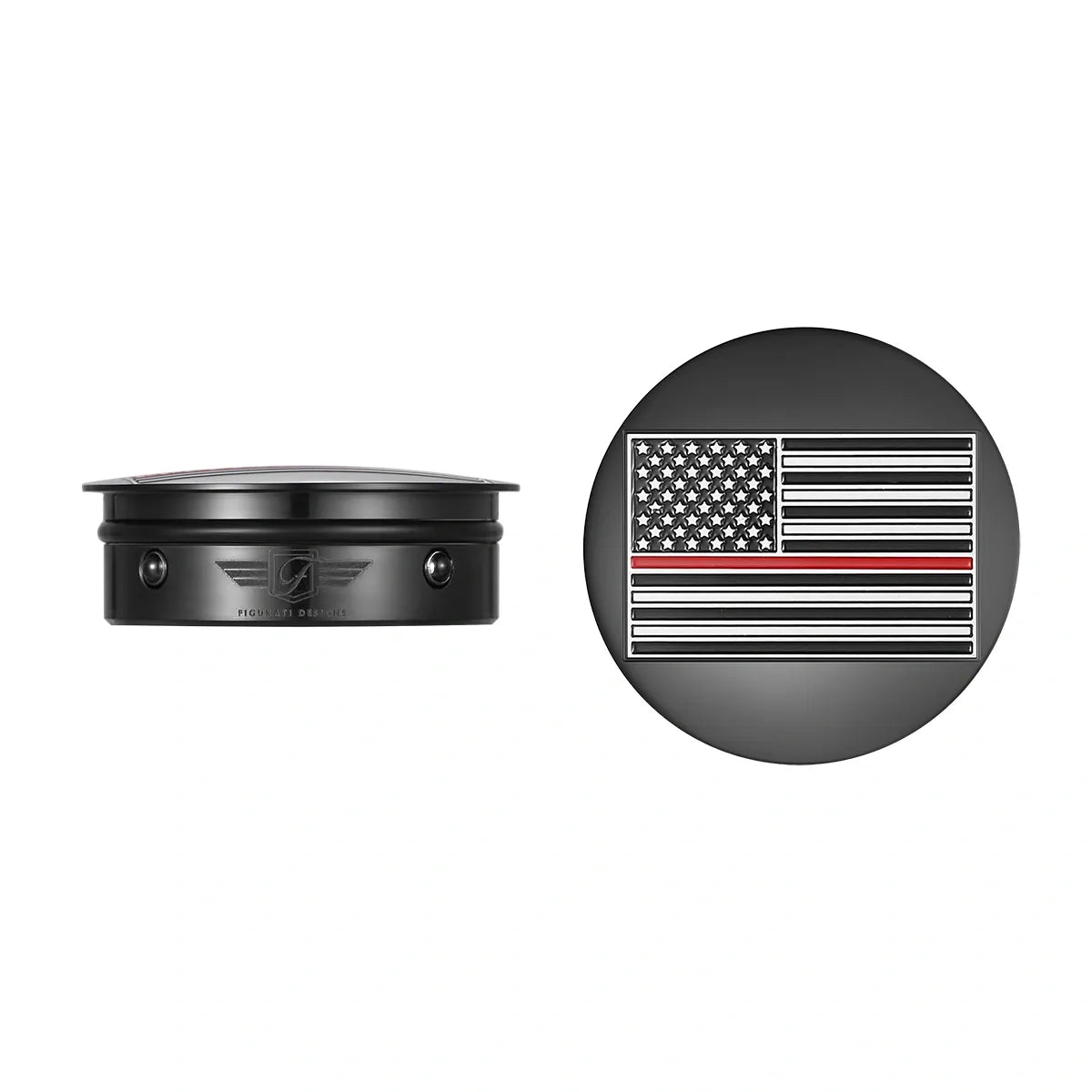 PartzBiz HD 3485657 - ชุดครอบสวิงอาร์ม Figurati คู่ Black Red Line USA Flag Harley Touring 65-23