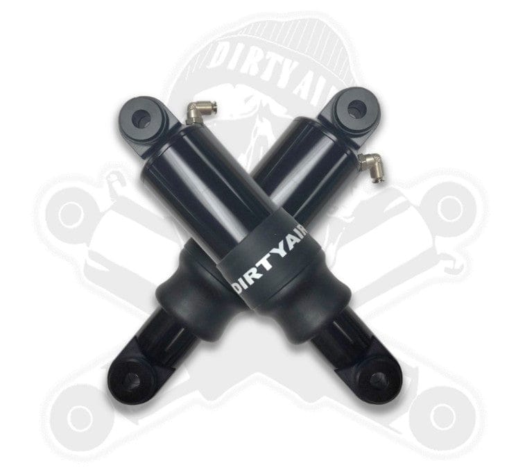 PartzBiz HD 3449993 - Dirty Air อลูมิเนียมด้านหลังสีดำ Air Ride Shocks ระบบกันสะเทือนคู่ Harley V-Rod