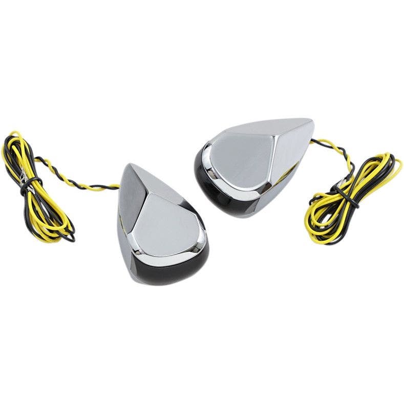 PartzBiz HD 4424800 - โลหะผสม Art MRL-1C Chrome Smoke Amber เลนส์ LED สัญญาณไฟ Marker 98-19 Harley davidson electra road street glide king cvo ไฟเลี้ยววิ่งแสงที่กำหนดเองอัพเกรด