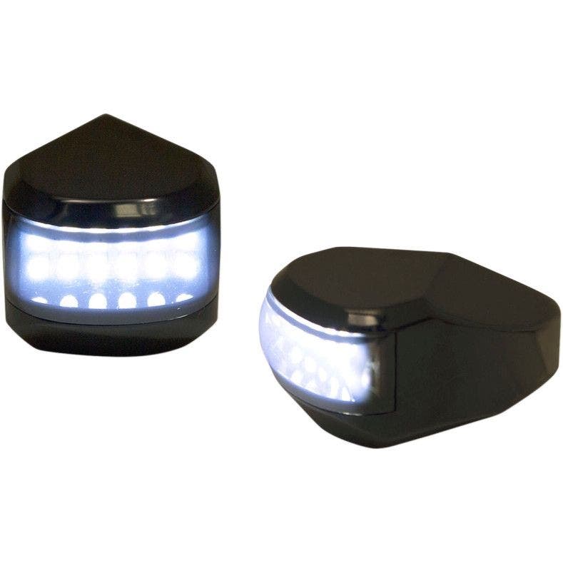 PartzBiz HD 4424766 - โลหะผสม Art MRL-4B สีดำ Amber สีขาว LED สัญญาณไฟ MARKER 98-19 Harley davidson electra Road Street Glide King CVO ไฟเลี้ยววิ่งแสงที่กำหนดเองอัพเกรด