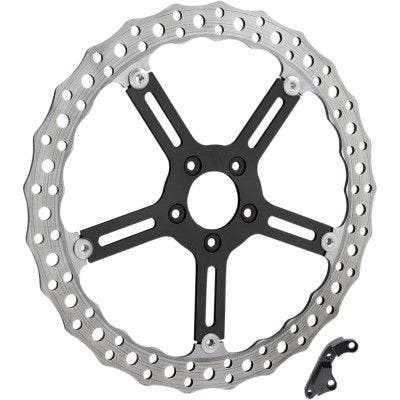 PartzBiz HD 4424499 - Arlen Ness 02-994 Jagged Brake 15 ” Rotor ดุมล้อซ้าย Harley 5-Bolt 06-17 1710-3323 17103323 263795 sportster dyna fat boy bob slim low xl electra road street glide king best for performance power braking galfer