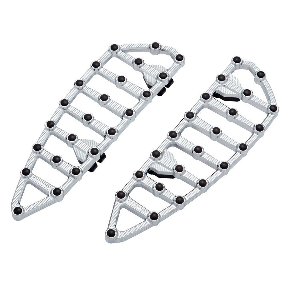 PartzBiz HD 4424459 - Arlen Ness 06-890 Chrome MX Billet Floorboard Kit Harley Touring Softail 99-Up