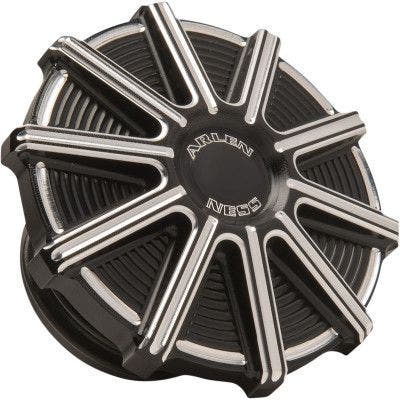 PartzBiz HD 4424008 - Arlen Ness 701-002 10 Gauge Gas CAP Black Cut Harley FLH FLS FXD XL 93-20 เหมาะสำหรับ 0703-0849 07030849