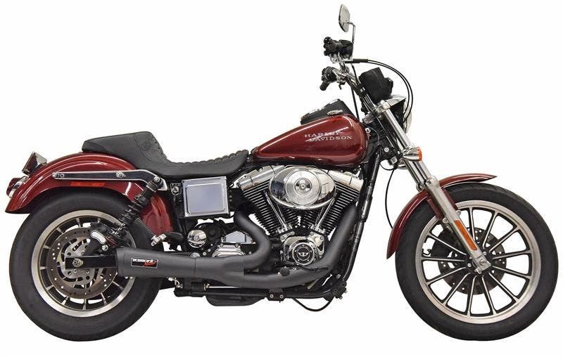 PartzBiz HD 4422727 - ท่อ Bassani 1D5B Ripper 2n1 สีดำ Harley Dyna FXDL 91-05