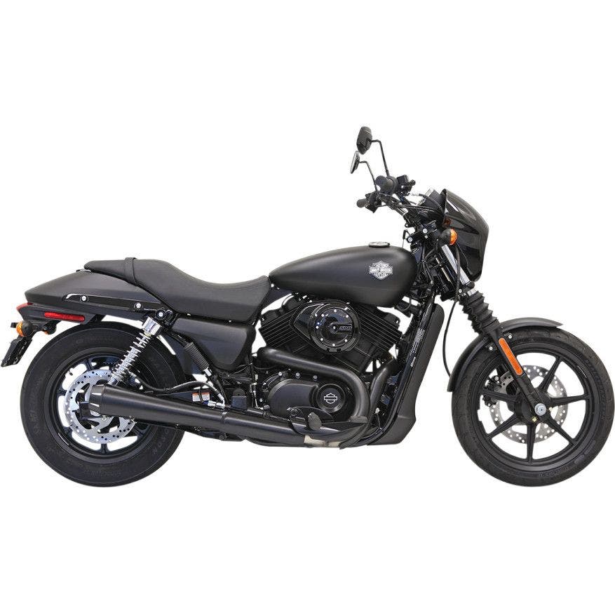 PartzBiz HD 4422702 - Bassani 4 ” Megaphone Slip On ฝาปิดท้ายสีดำสำหรับ Harley 14-15 XG Street 500/750 | บาสซานี