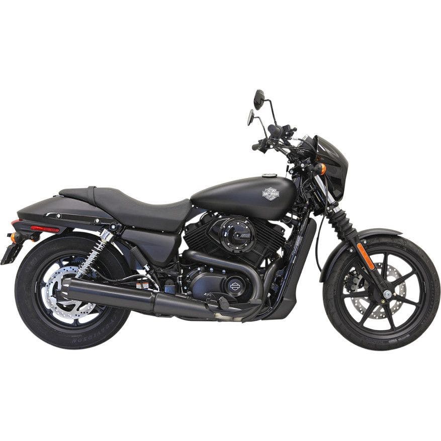 PartzBiz HD 4422703 - Bassani 4 ” Straight Cut Black End Cap Slip On สำหรับ Harley 14-15 XG Street 500/750 | บาสซานี