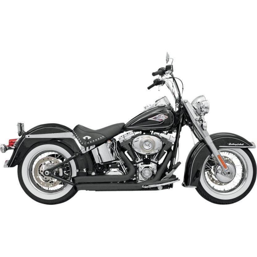 PartzBiz HD 4422643 - ท่อ Bassani Black Firepower Firesweep 2:2 สำหรับ Harley Softail รุ่น 86-16 | 12123D
