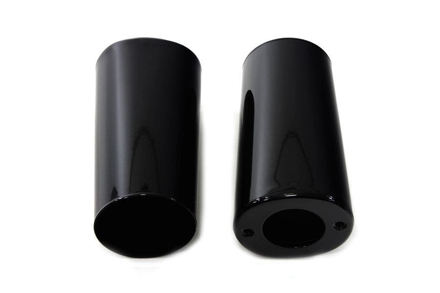 PartzBiz HD 4421963 - ฝาครอบตัวเลื่อนส้อมสีดำ OE Repl 45591-02 Harley Touring 49-84 Softail 86-17