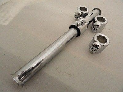 PartzBiz HD 4421204 - Chrome ฝาครอบ Pushrod ถ้วยชุด 4 Skull Harley 37-9078 36 Up XL FXR FL FX T8
