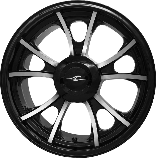 PartzBiz HD 4420871 - Coastal Moto Black Cut Largo Precision Cast 3D ด้านหลัง 18” ล้อสำหรับ Harley Trike | 3D-LAR187BC-TRK