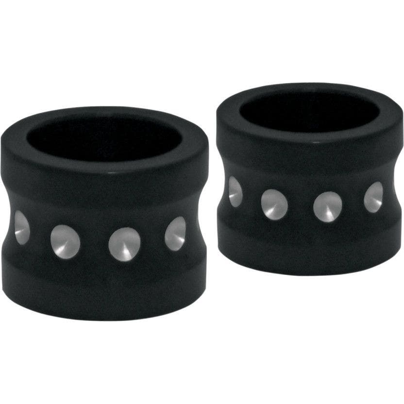 PartzBiz HD 4420322 - Covingtons Customs Spacers เพลาหน้าบุ๋มสีดำ Harley FLH 08-17 W/O ABS | C0013-บี