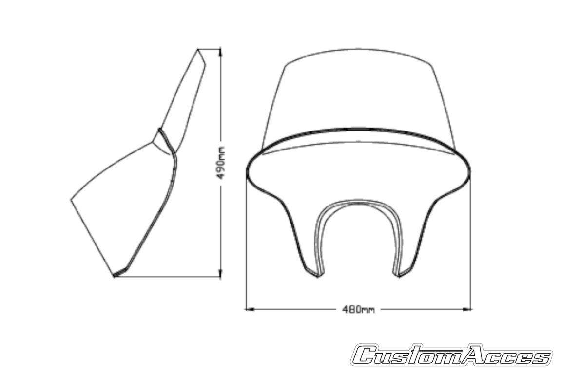 PartzBiz HD 4420192 - Custom Access Batwing SML แฟริ่งบังลมบังลม Harley Street XG750 16-Up