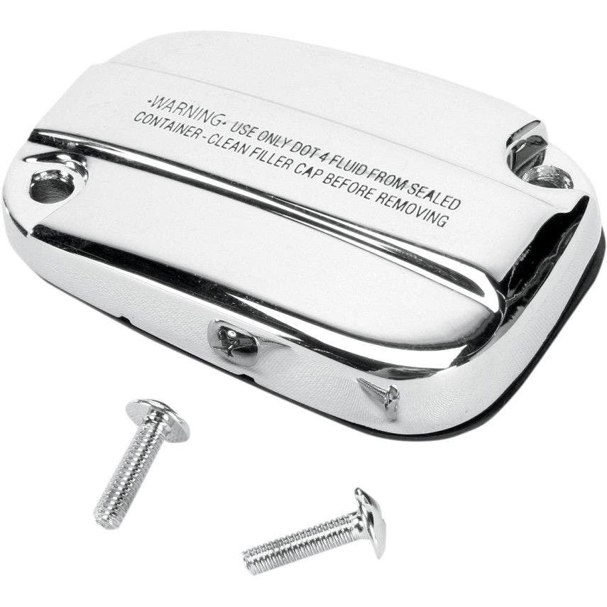 PartzBiz HD 4420183 - ฝาครอบแม่ปั๊มเบรคหน้า Chrome แบบกำหนดเอง Harley FLH FLT TRIKES 08-16 648032