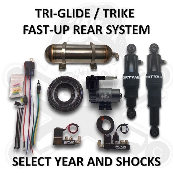 PartzBiz HD 4418705 - Dirty Air Fast-Up Trike Air Ride ระบบกันสะเทือน 09-Up Harley Tri-Glide FLHTCUTG Tri Glide Street Glide