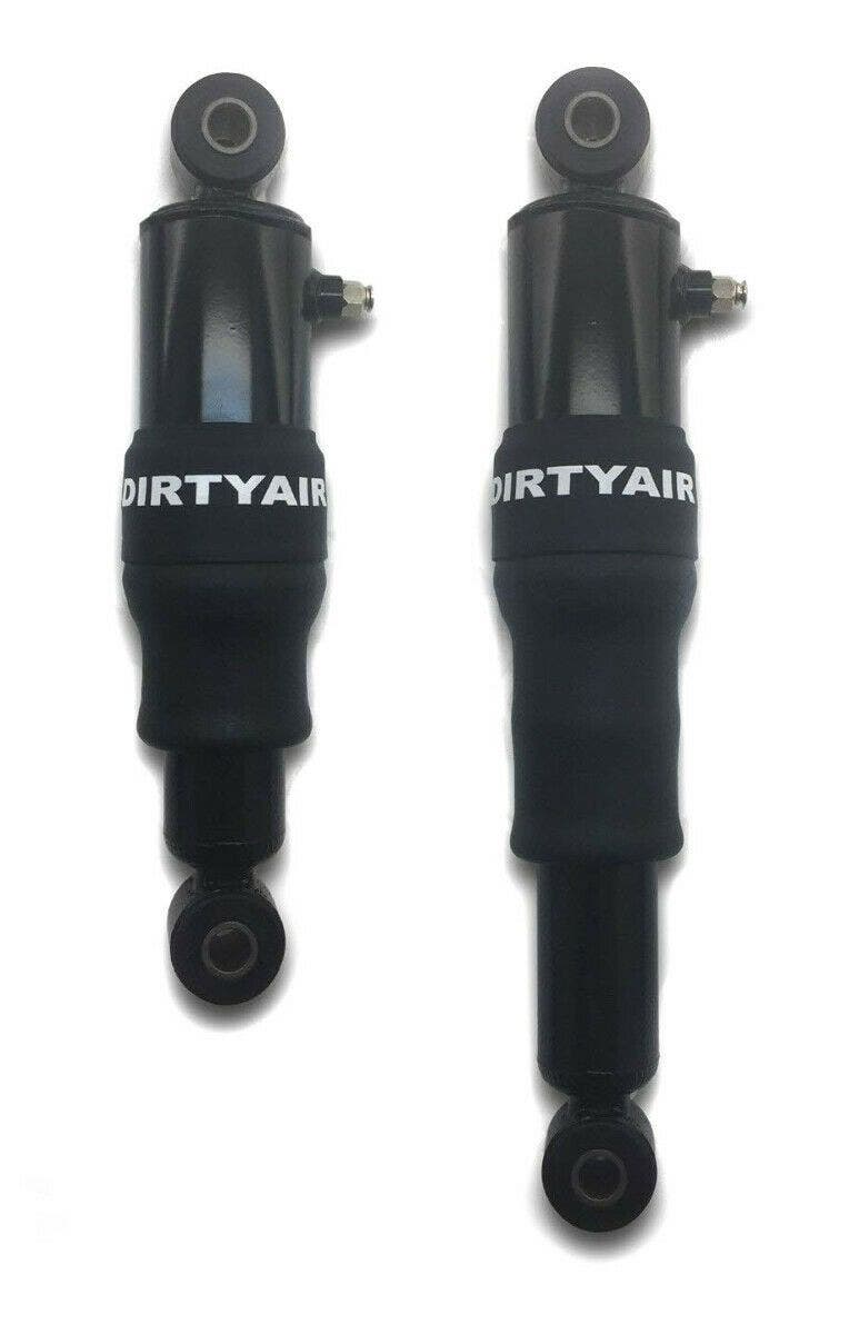 PartzBiz HD 4418711 - Dirty Air ด้านหลังเหล็ก Air Ride Shocks ระบบกันสะเทือนคู่ Harley Touring Bagger 80-20