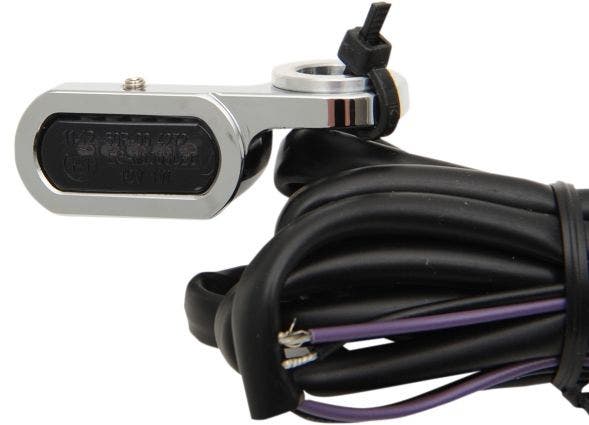 PartzBiz HD 4418346 - ลาก 2040-2129 Chrome SMOKE เลนส์ LED Handlebar MARKER Light 09-17 Harley FL VROD 2040-2129 20402129