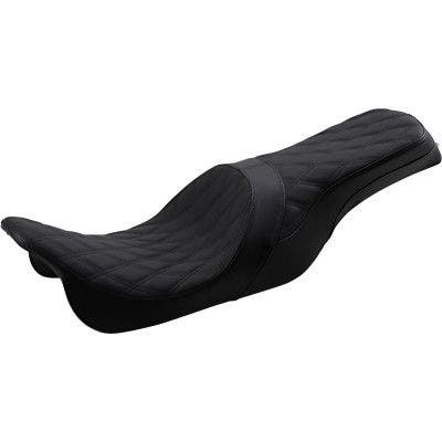 PartzBiz HD 4418021 - Drag Forward Positioned Predator 2-Up Seat Black Diamond Harley FLH/T 08-Up 0801-1265 08011265 Harley-Davidson Electra Glide Road Glide Road King Street Glide Tri Glide FLHT FLHR FLTR FLHX