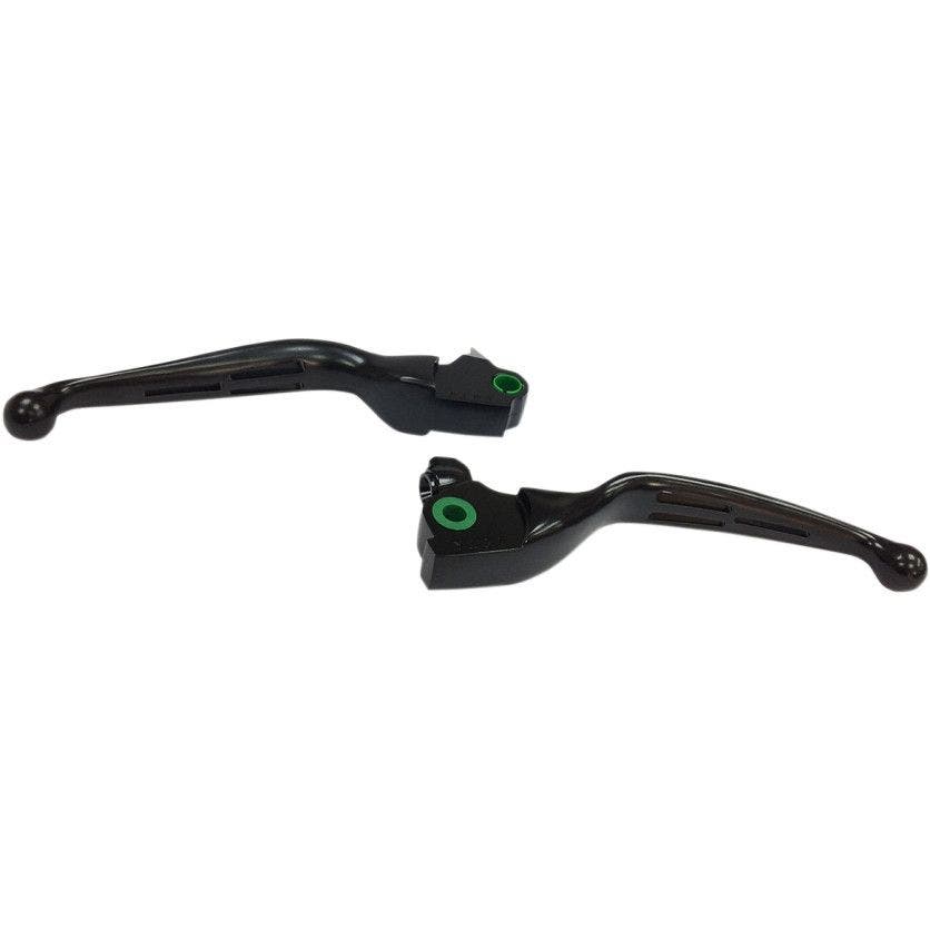PartzBiz HD 4417915 - Drag Specialties 0610-1981 06101981 Matte Black Slotted Wide Blade Lever Set 2017-2018 Harley Davidson Tri Glide FLHTCUTG & Freewheeler FLRT Trikes Touring Bagger Dresser H07-0604MB
