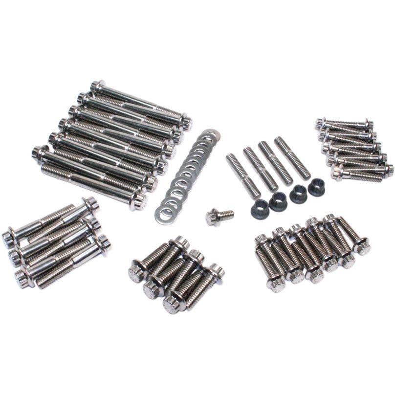 PartzBiz HD 4415846 - Feuling 3049 สแตนเลสสตีลเครื่องยนต์ Fastener ฮาร์ดแวร์ชุด 99-17 Harley TWIN CAM Softail Touring V-Twin Bolts NUTS เครื่องซักผ้า Studs อัพเกรดเปลี่ยน 2401-1091 24011091