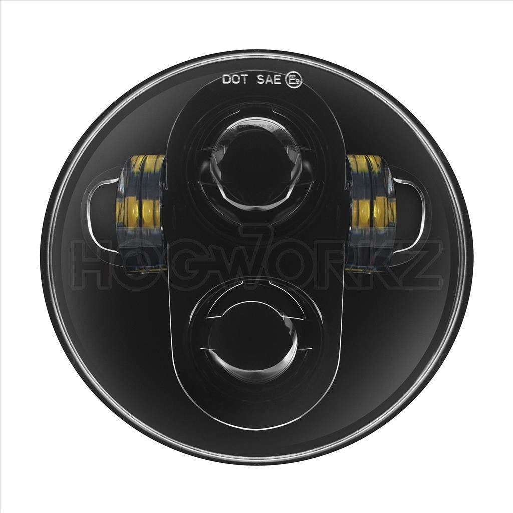 PartzBiz HD 4414705 - Hogworkz Blackout 5 3/4 LED Harley Daymaker ไฟหน้าสไตล์ V-Rod Softail Dyna HW195004