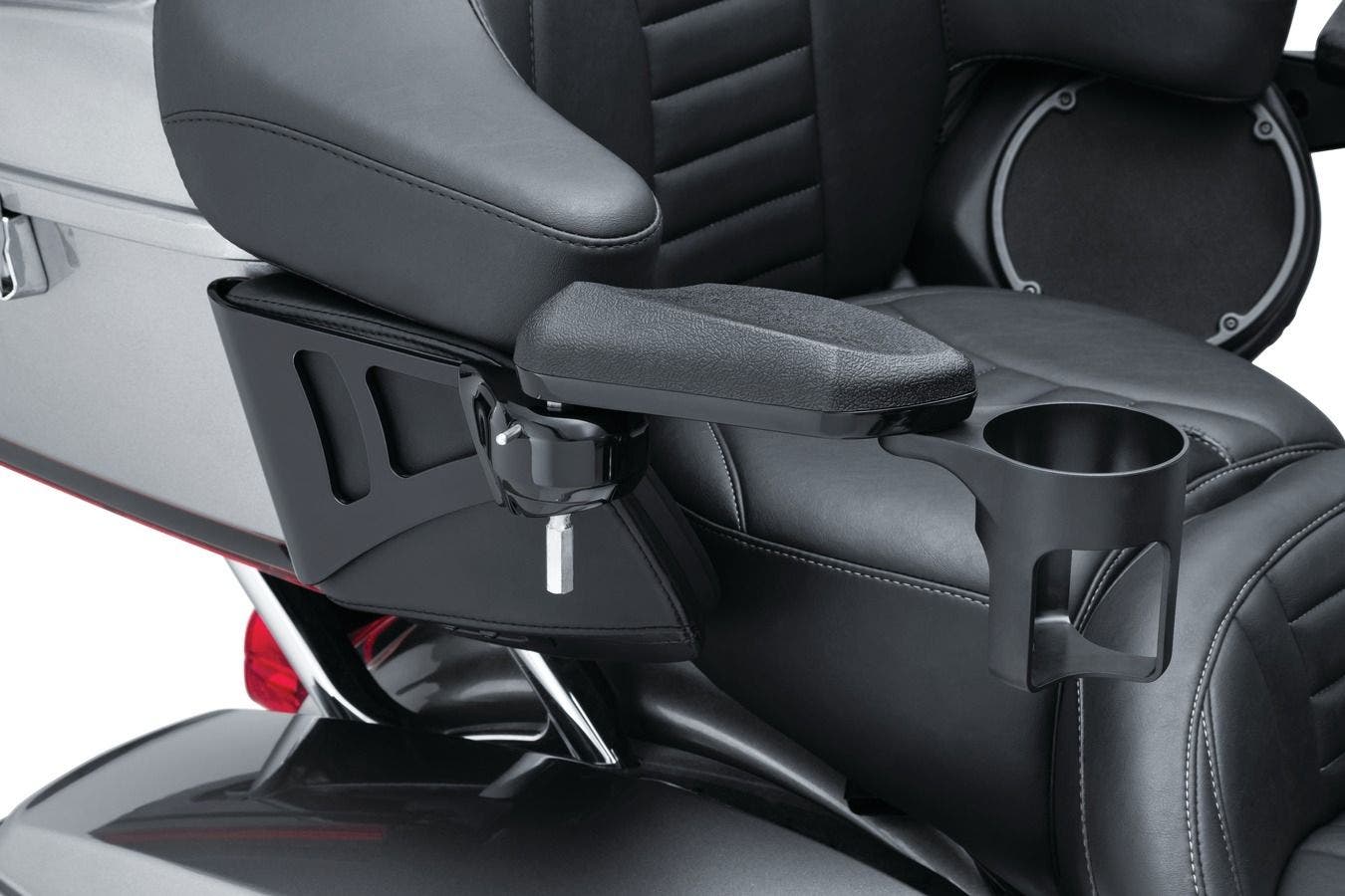 PartzBiz HD 4412800 - Kuryakyn 8700 ที่พักแขนผู้โดยสารสีดำเงา Harley Touring n Trike 14-Up