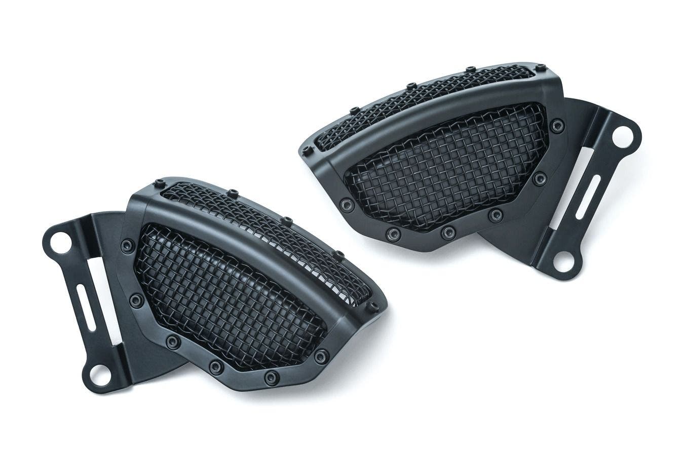 PartzBiz HD 4412687 - ฝาครอบคาลิปเปอร์หน้า Brembo Black Mesh Kuryakyn สำหรับ Harley Touring & V-Rod | 6539