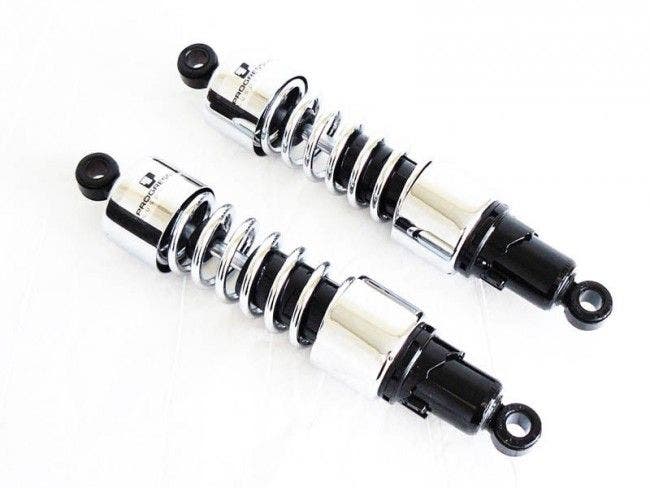 PartzBiz HD 4406586 - Progressive 412 Series Chrome 12” โช้คหน้ามาตรฐาน 73-86 FLH / FX