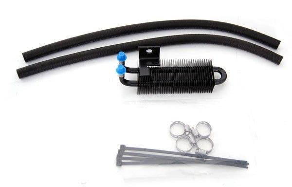 PartzBiz HD 4401620 - Ultima 73-33 สีดำ Mini Oil Cooler Kit Custom Harley Shovelhead สไตล์ FL FLT dyna softail vrod sportster electra glide แผนที่