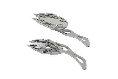 PartzBiz HD 4401124 - V-Twin 34-1245 FireballชุดกระจกBillet Chromeคู่Harleyเมตริก 65-Up Electra Street Glide King Softail Dynaที่ดีที่สุดสำหรับChopper Bagger Skull