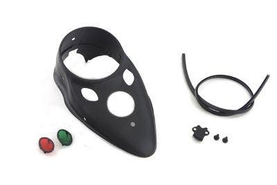 PartzBiz HD 4401089 - V-Twin 39-0898 Black Replica Cateye Dash Panel Harley EL FL WL 39-46 71270-39 custom bagger chopper เครื่องยนต์รถจักรยานยนต์ชุด stock custom black best for Harley-Davidson M8 Softail