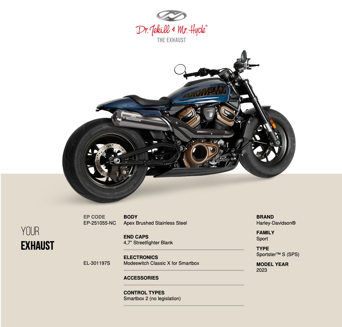 PartzBiz HD EP-251055-NC - Sportster S 2023 -  Apex Brushed Stainless - Streetfighter Blank